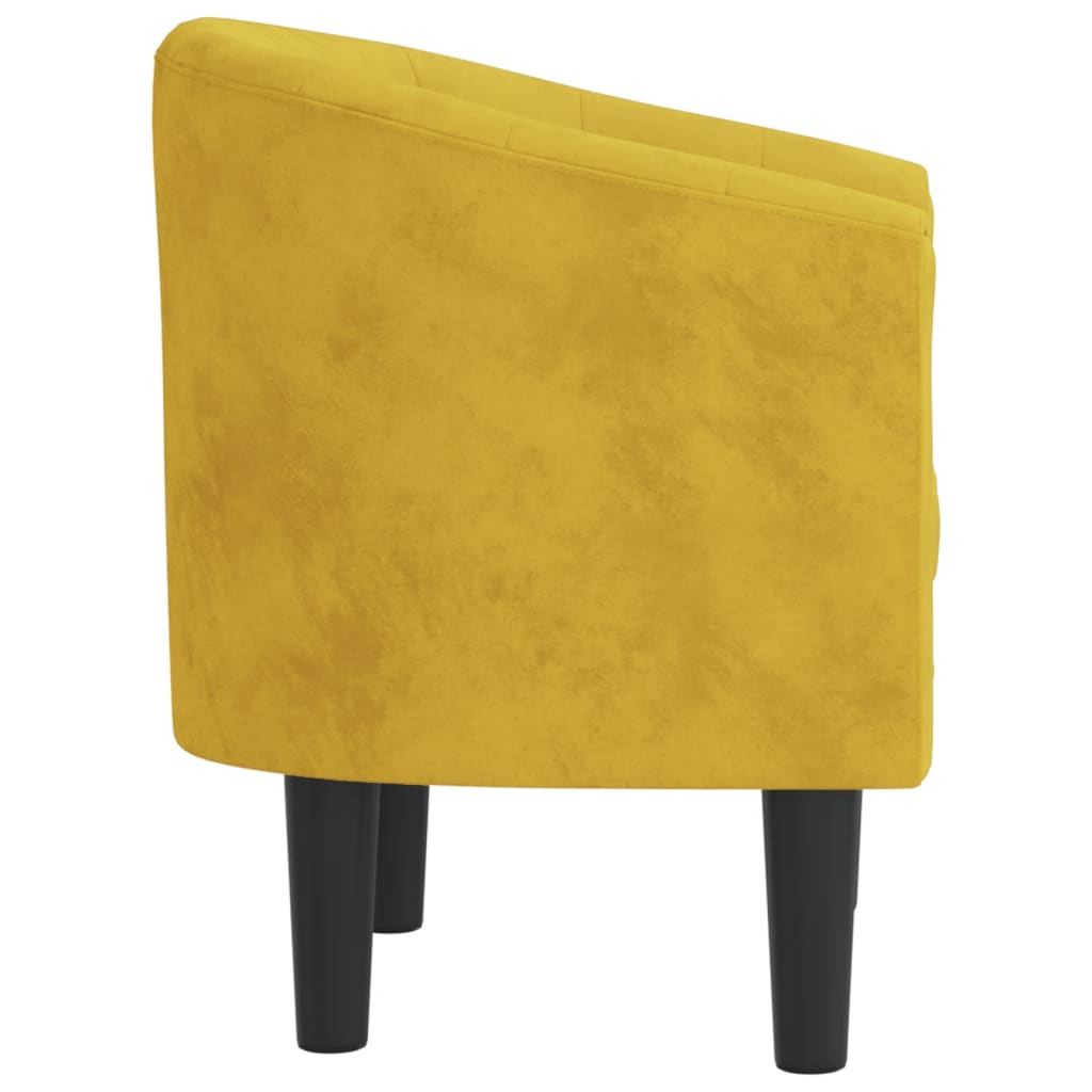 vidaXL Fauteuil jaune velours