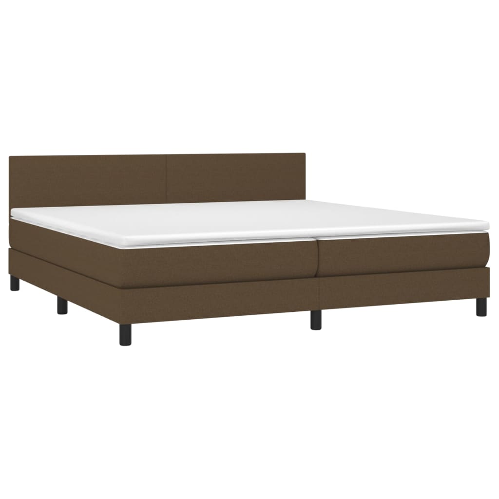 vidaXL Sommier à lattes de lit avec matelas Marron foncé 200x200 cm