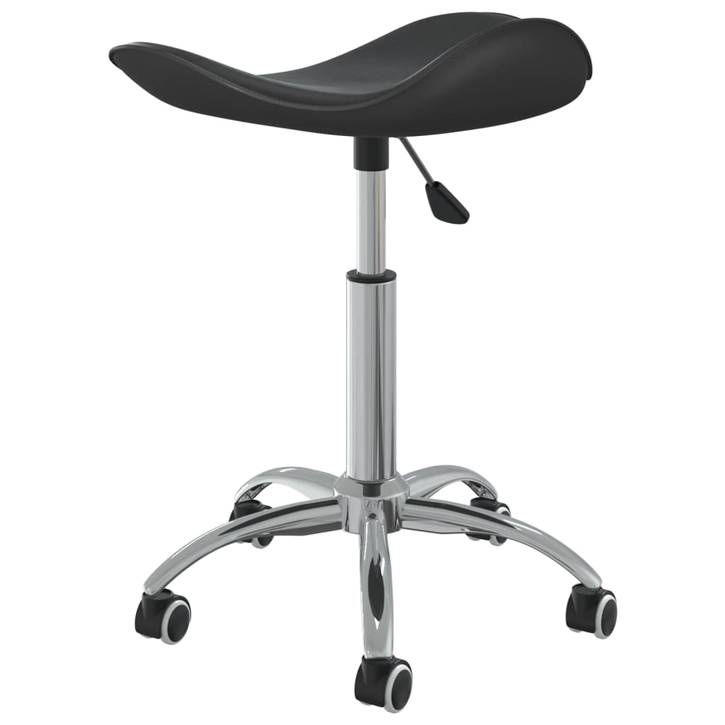 vidaXL Chaise pivotante à manger Noir Similicuir