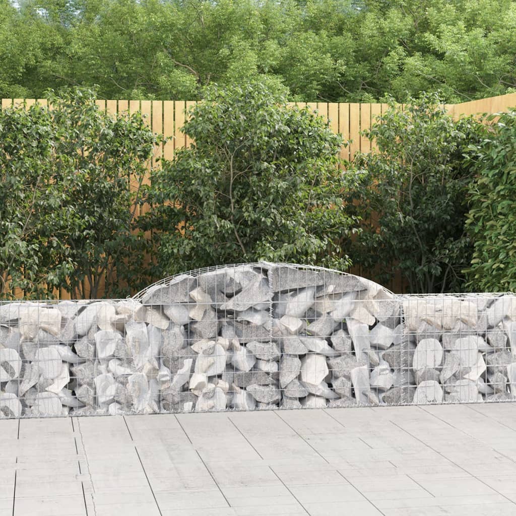 vidaXL Paniers à gabions arqués 17 pcs 300x30x60/80 cm Fer galvanisé