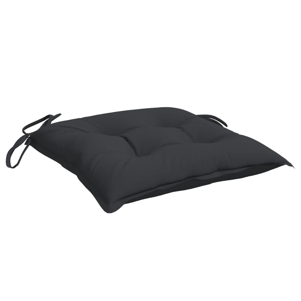 vidaXL Coussins de chaise lot de 2 noir 40x40x7 cm tissu oxford