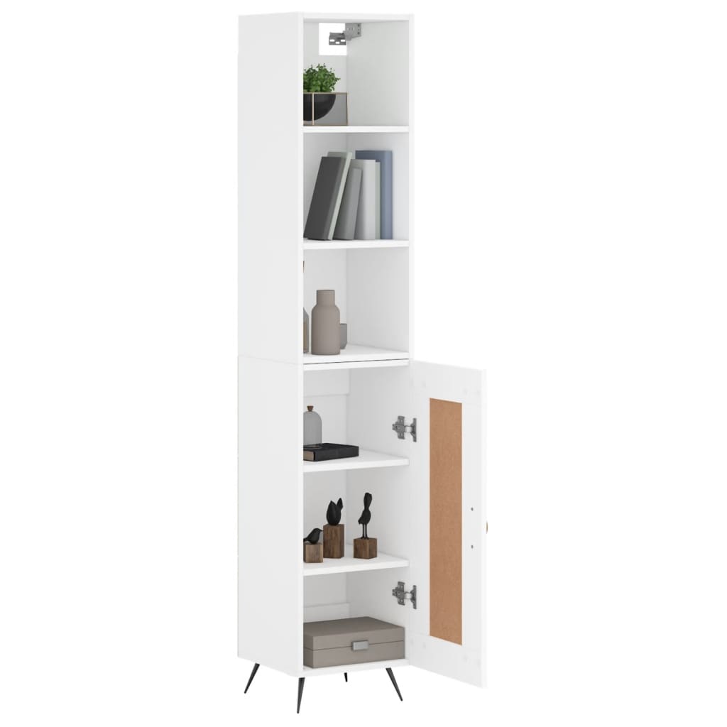 vidaXL Buffet haut Blanc 34,5x34x180 cm Bois d'ingénierie