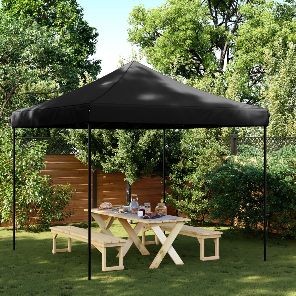 vidaXL Tente de réception pliable escamotable noir 292x292x315 cm