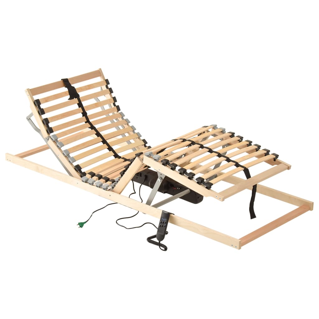 vidaXL Sommier à lattes électrique sans matelas avec 7 zones 90x200 cm