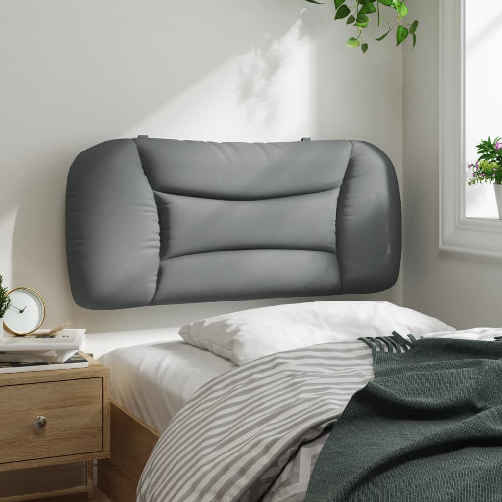 vidaXL Coussin de tête de lit gris clair 80 cm tissu