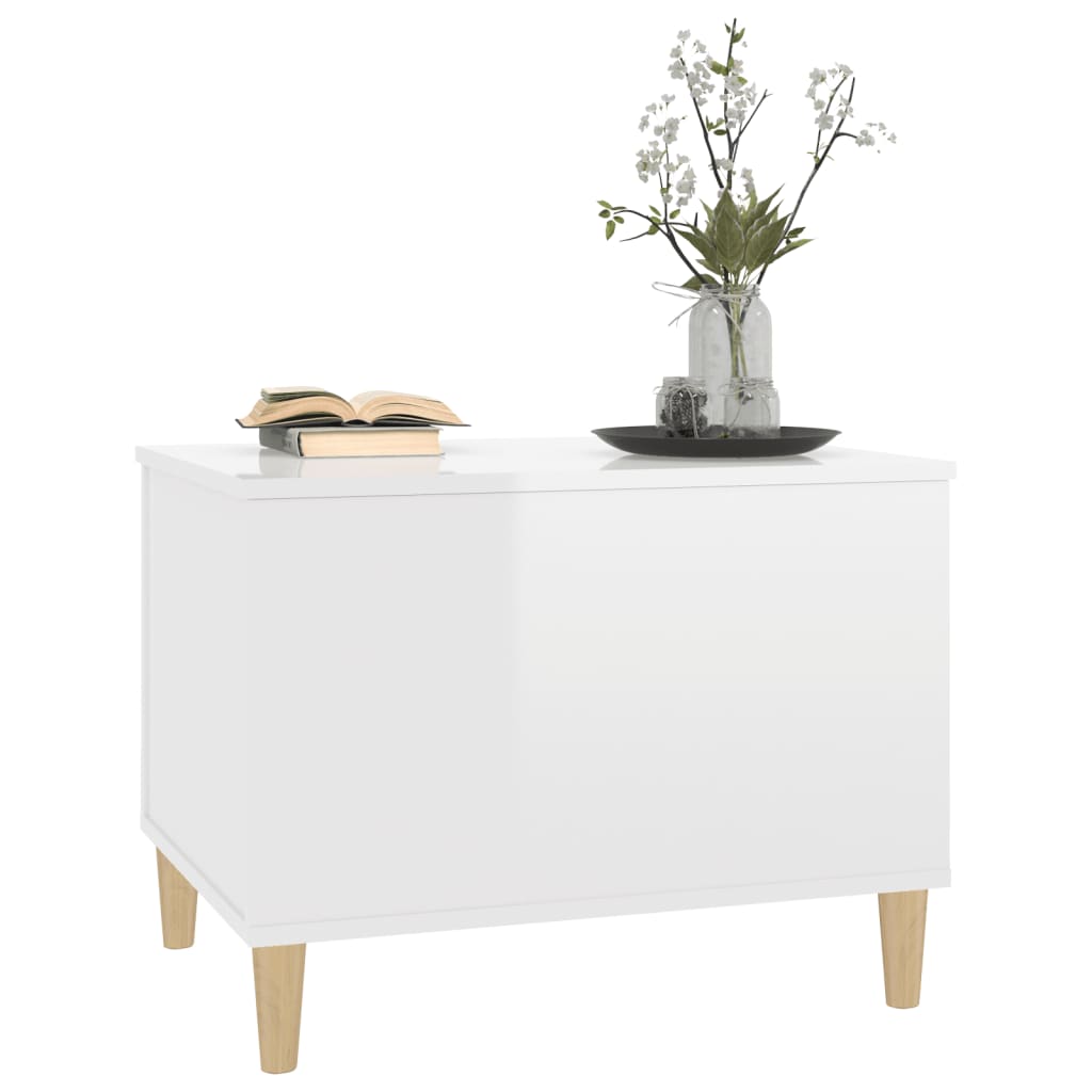 vidaXL Table basse Blanc brillant 60x44,5x45 cm Bois d'ingénierie