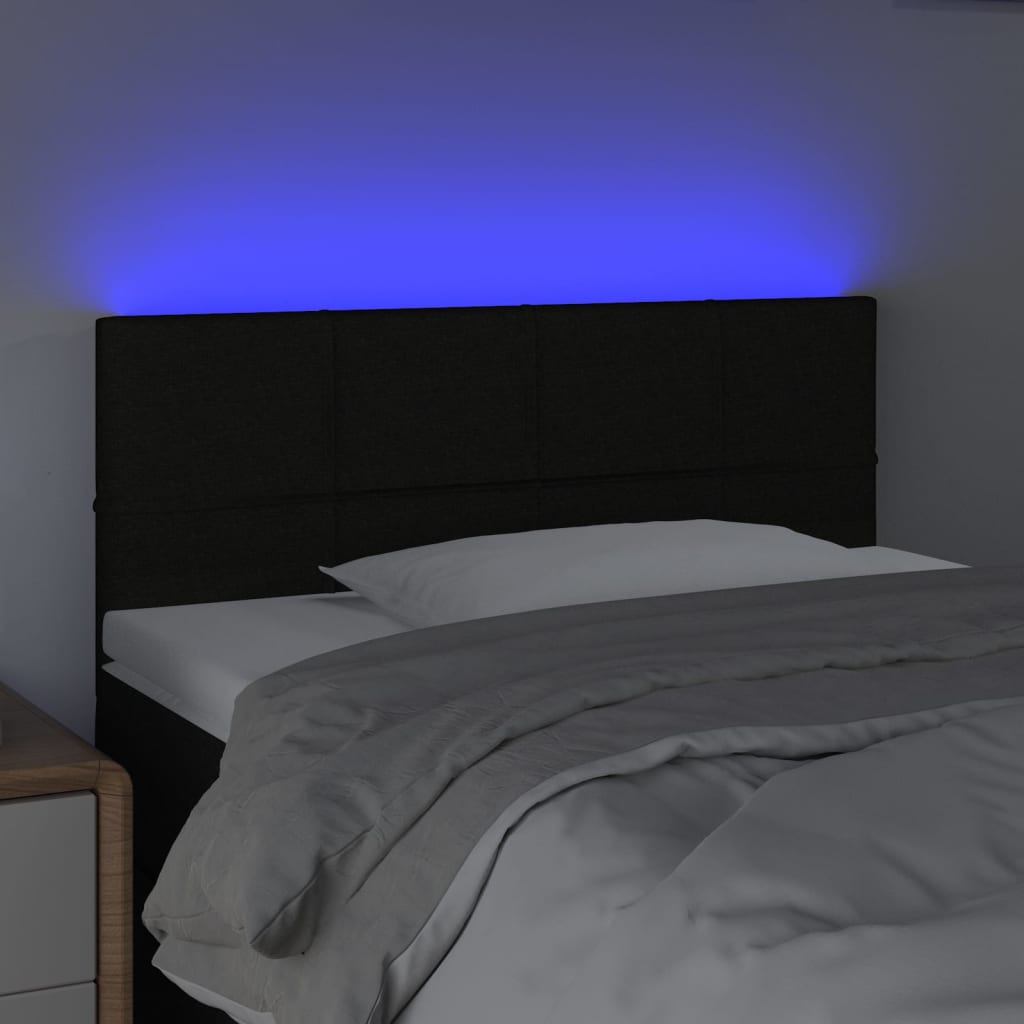 vidaXL Tête de lit à LED Noir 80x5x78/88 cm Tissu