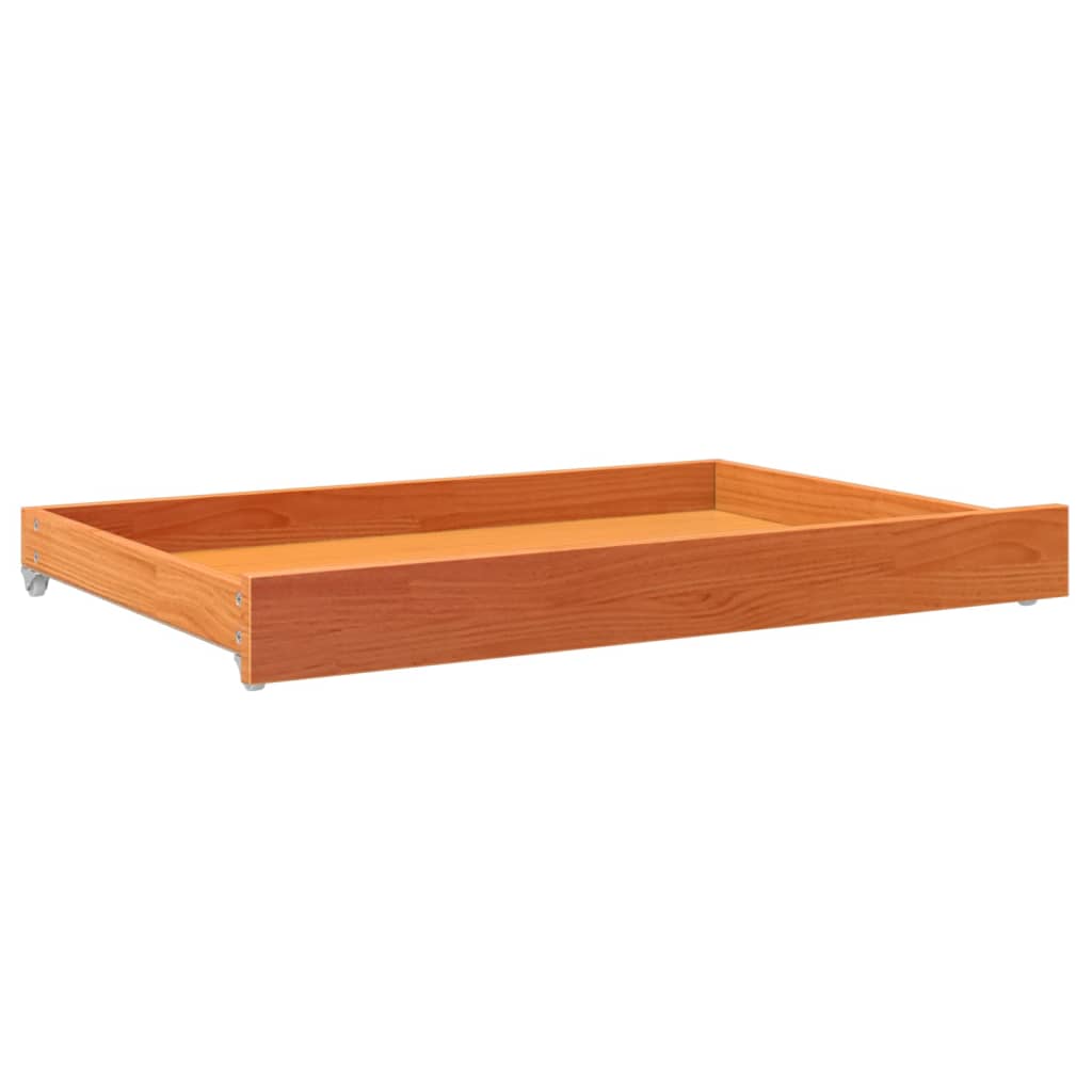 vidaXL Tiroirs de lit de jour 2 pcs cire marron bois de pin massif