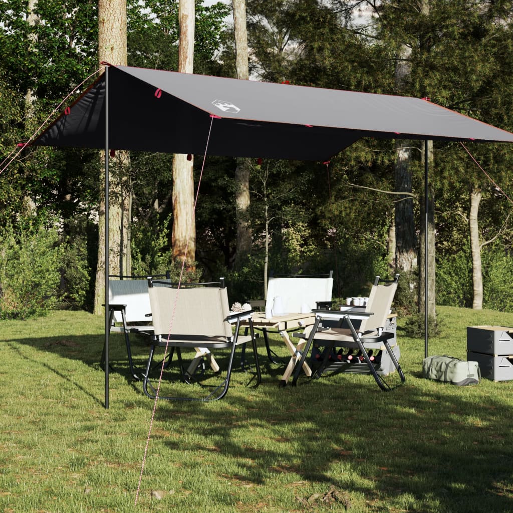 vidaXL Bâche de camping gris et orange 360x294 cm imperméable