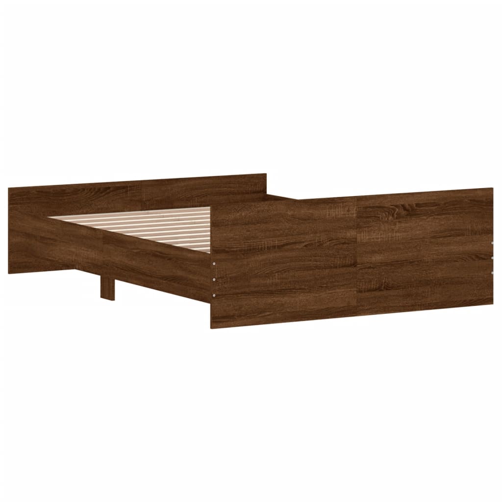 vidaXL Cadre de lit sans matelas chêne marron 140x190 cm