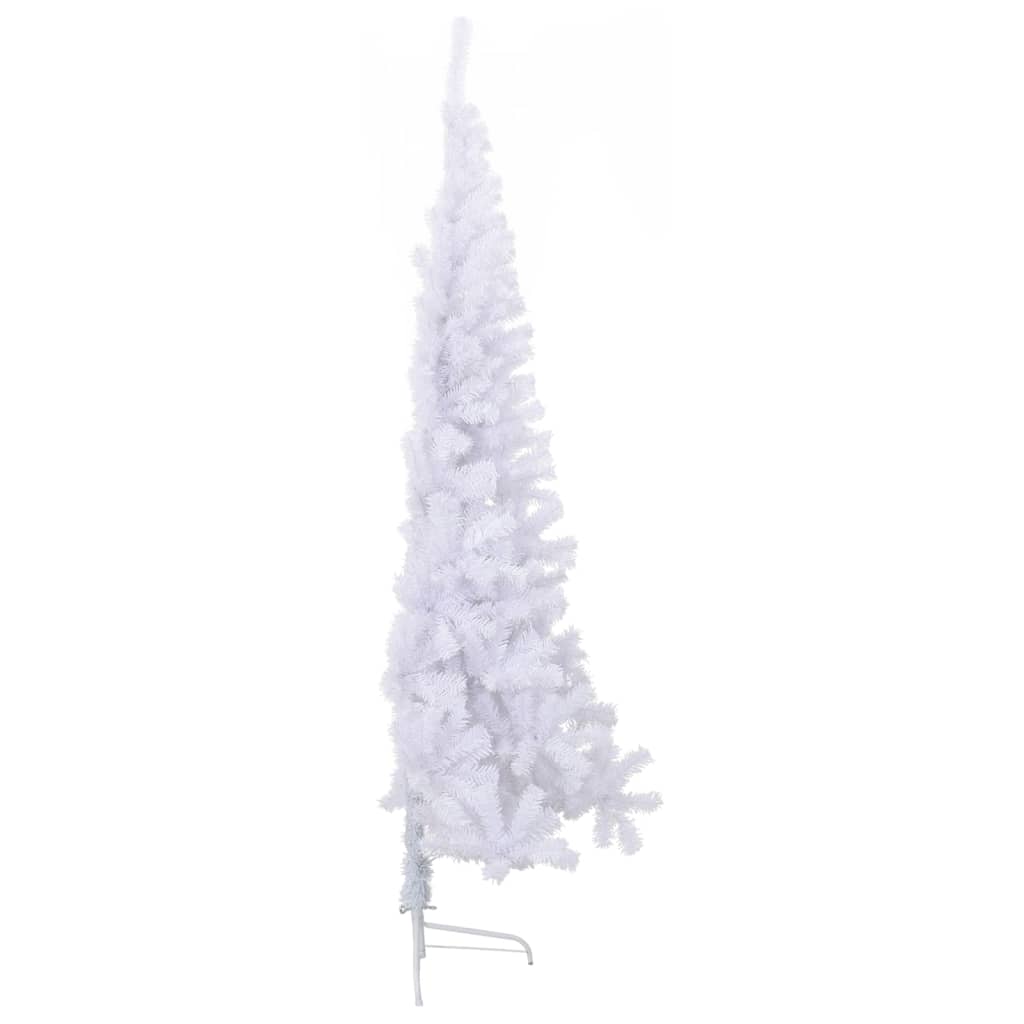 vidaXL Sapin de Noël artificiel moitié avec support blanc 180 cm PVC