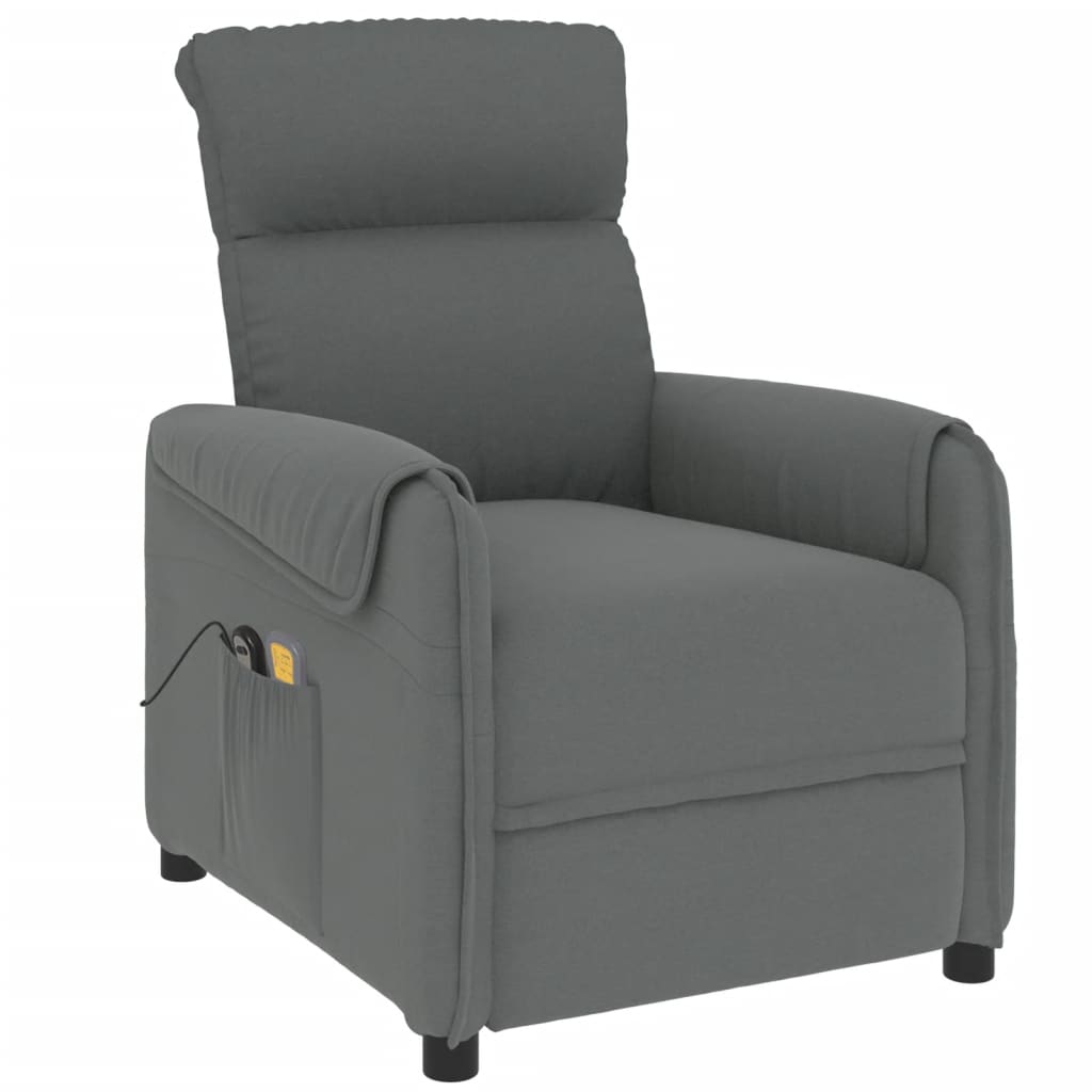 vidaXL Fauteuil de massage inclinable Gris foncé Tissu