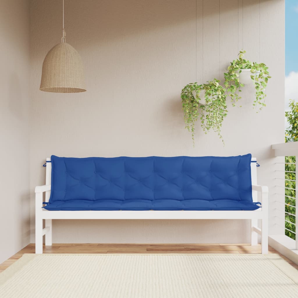 vidaXL Coussin de banc de jardin bleu 200x(50+50)x7 cm tissu oxford