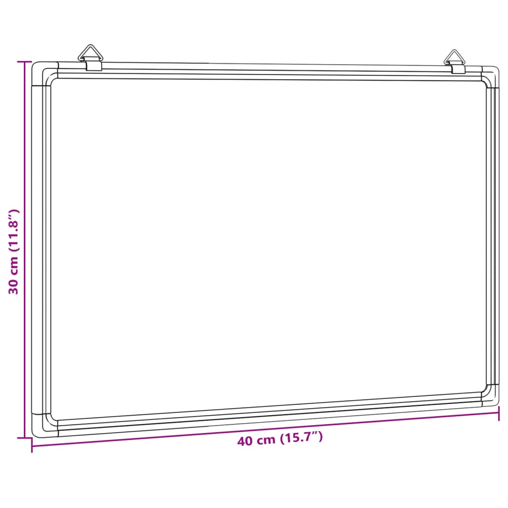 vidaXL Tableau blanc magnétique 40x30x1,7 cm aluminium