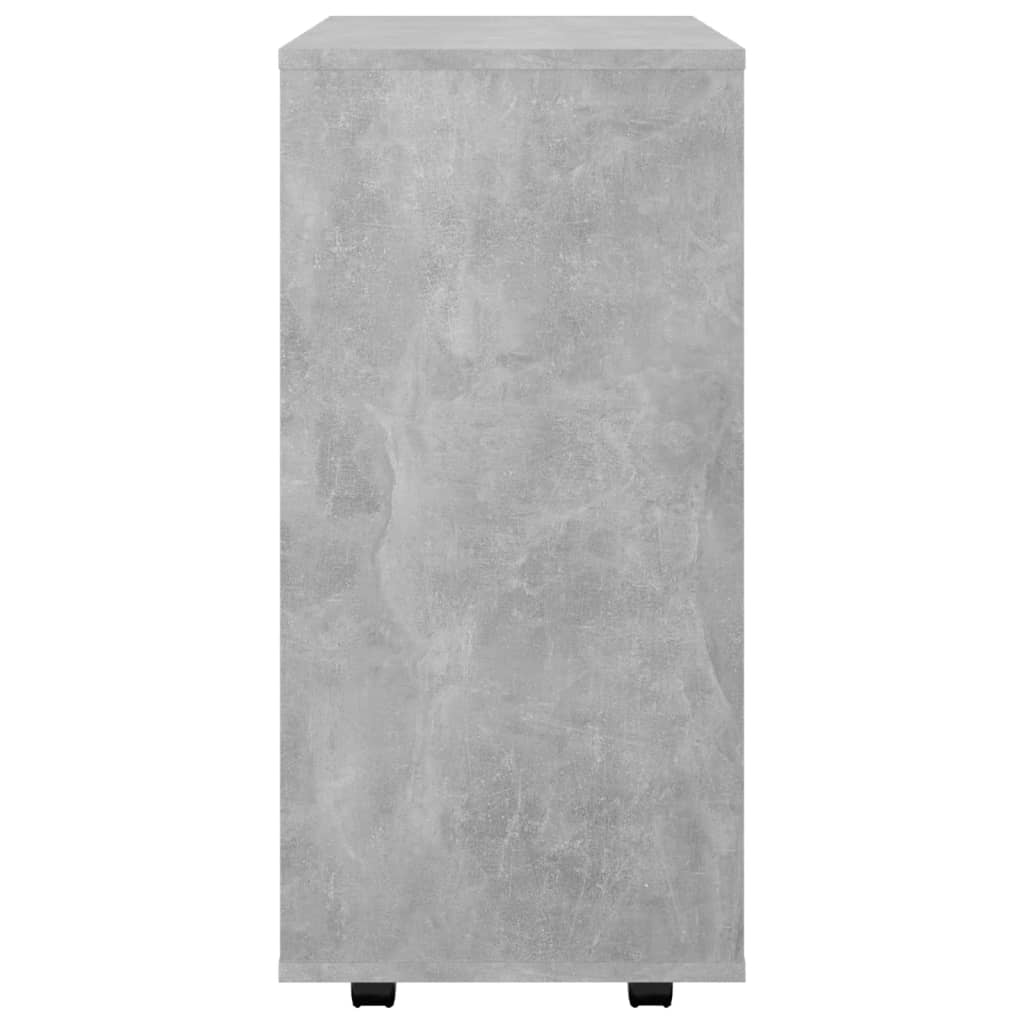 vidaXL Armoire à roulettes Gris béton 60x35x75 cm Bois d’ingénierie