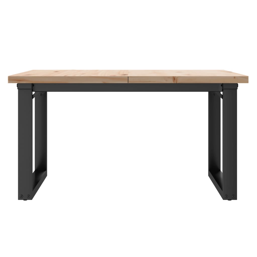 vidaXL Table basse cadre en O 90x90x45,5cm bois de pin massif et acier