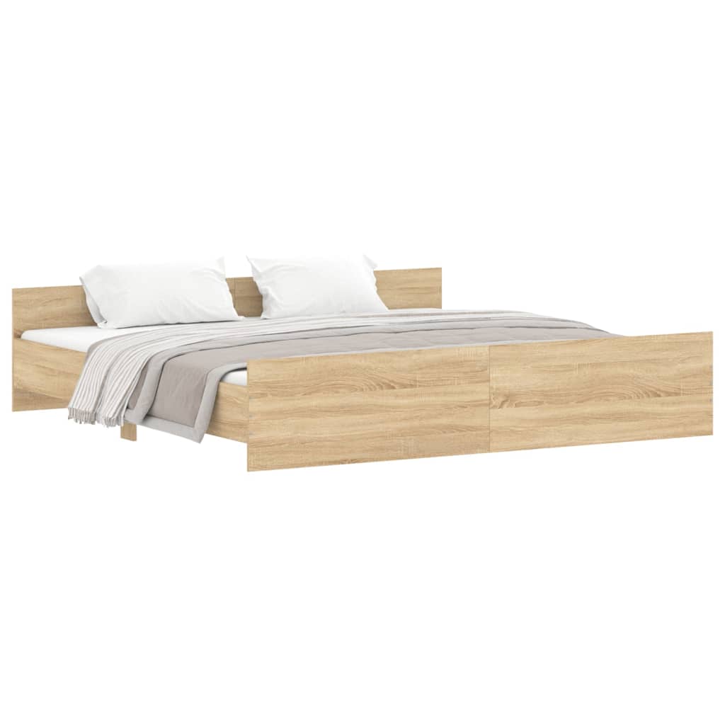 vidaXL Cadre de lit sans matelas chêne sonoma 180x200 cm