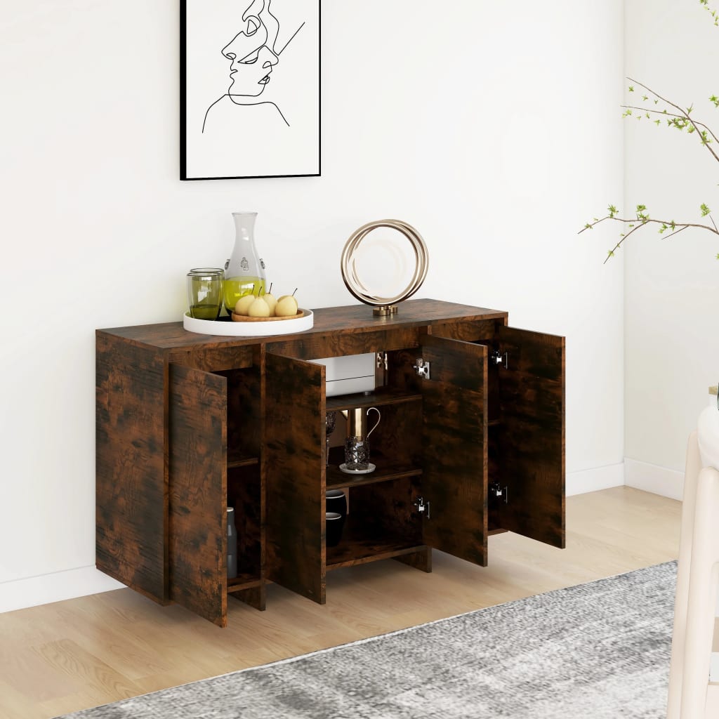 vidaXL Buffet chêne fumé 120x41x75 cm bois d'ingénierie