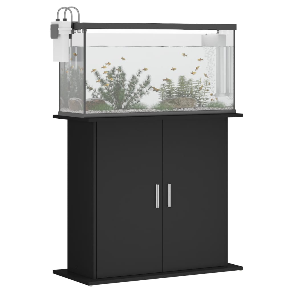 vidaXL Support pour aquarium noir 81x36x73 cm bois d'ingénierie