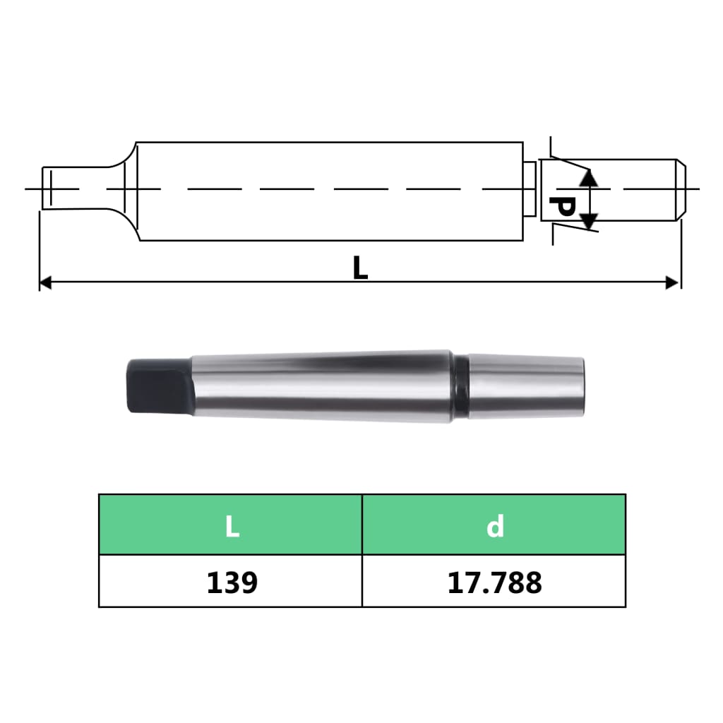 vidaXL Mandrin de perçage MT2-B18 avec plage de serrage de 16 mm