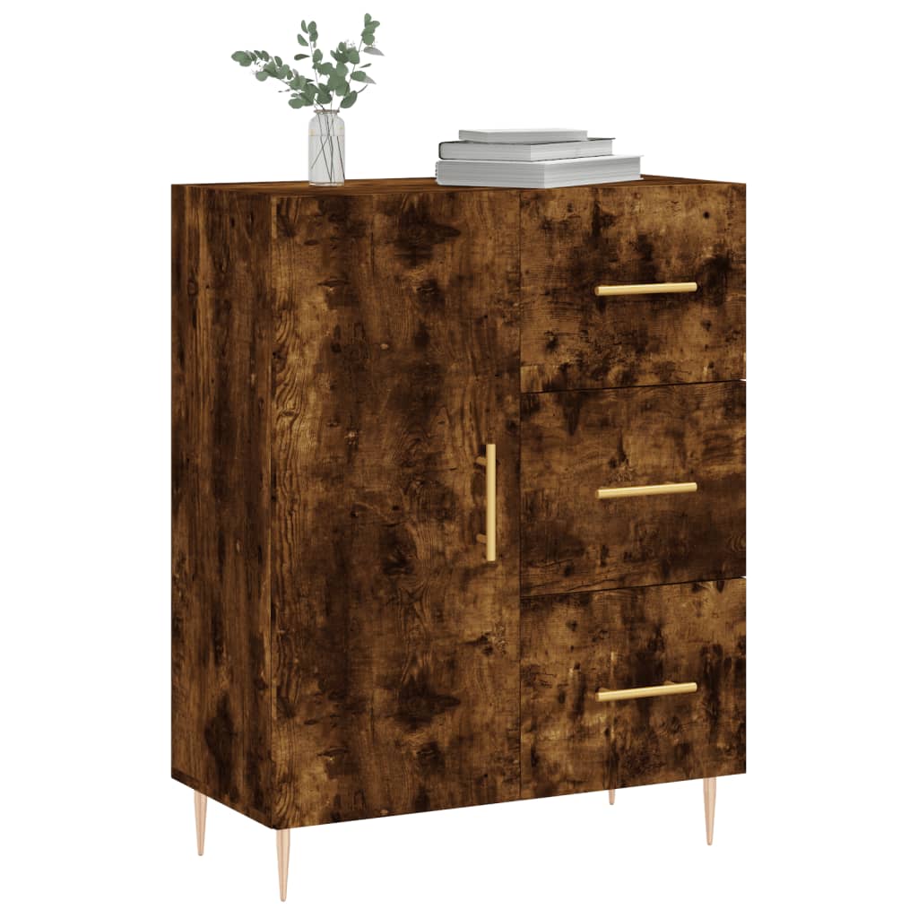 vidaXL Buffet chêne fumé 69,5x34x90 cm bois d'ingénierie