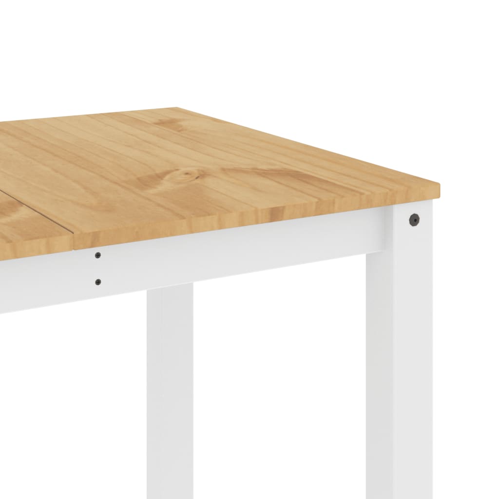 vidaXL Table à manger Panama blanc 160x80x75 cm bois massif de pin