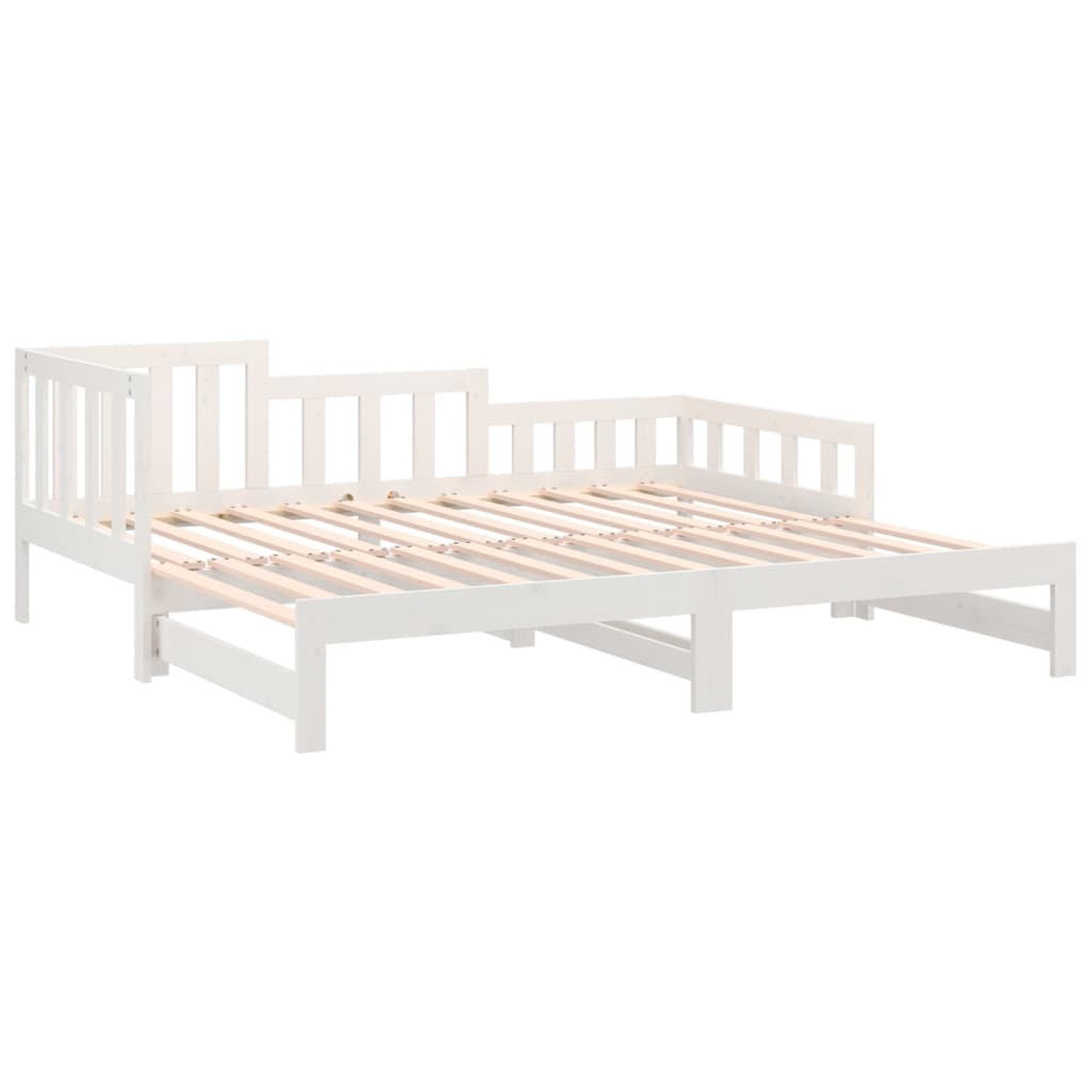 vidaXL Lit coulissant sans matelas blanc 2x(90x190) cm