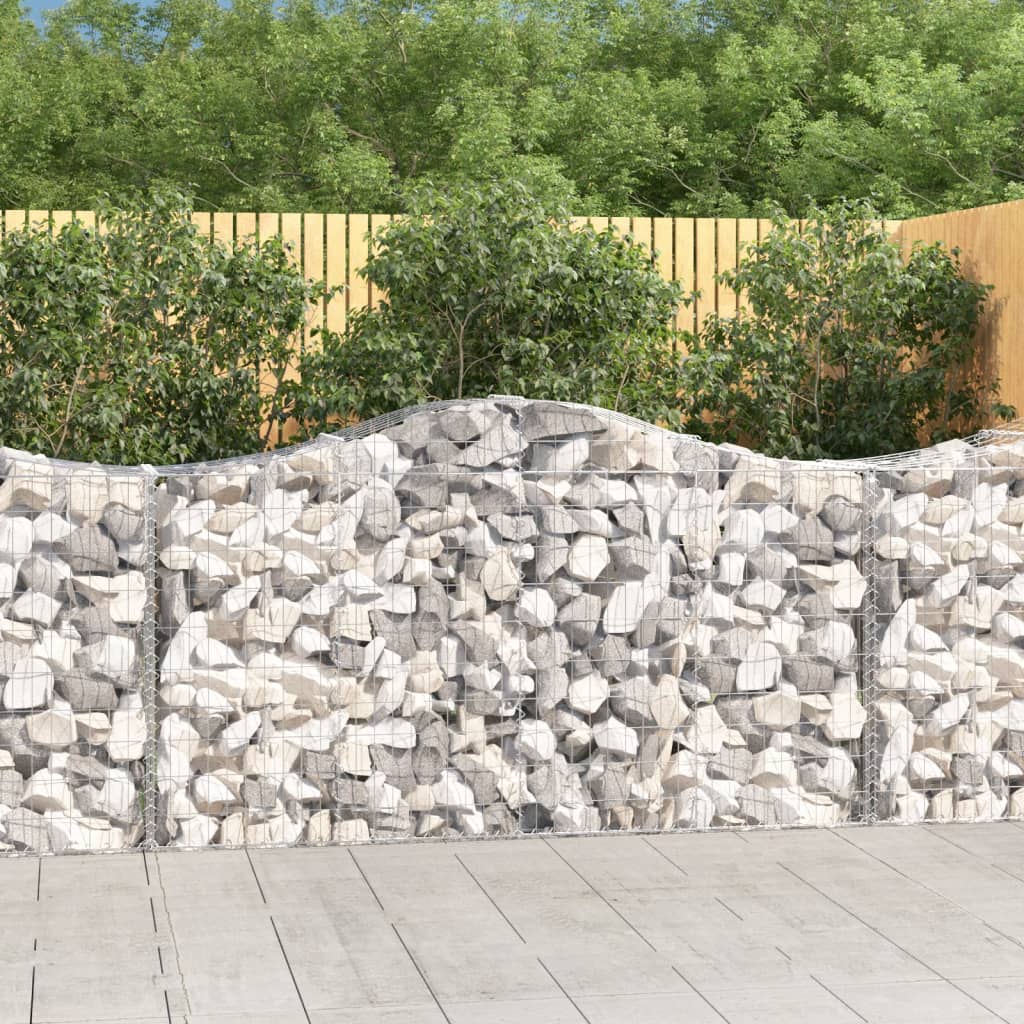 vidaXL Paniers à gabions arqués 15 pcs 200x50x100/120 cm fer galvanisé