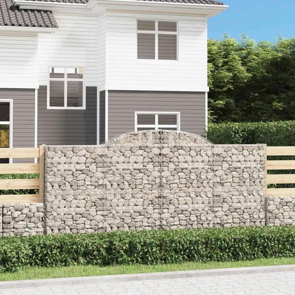 vidaXL Panier de gabions arqué 300x50x140/160 cm Fer galvanisé