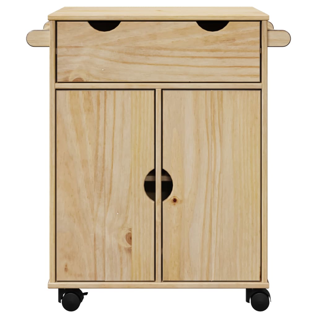 vidaXL Chariot de cuisine OTTA 59x45x80 cm bois massif de pin