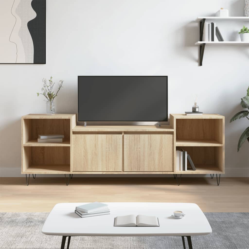 vidaXL Meuble TV Chêne sonoma 160x35x55 cm Bois d'ingénierie