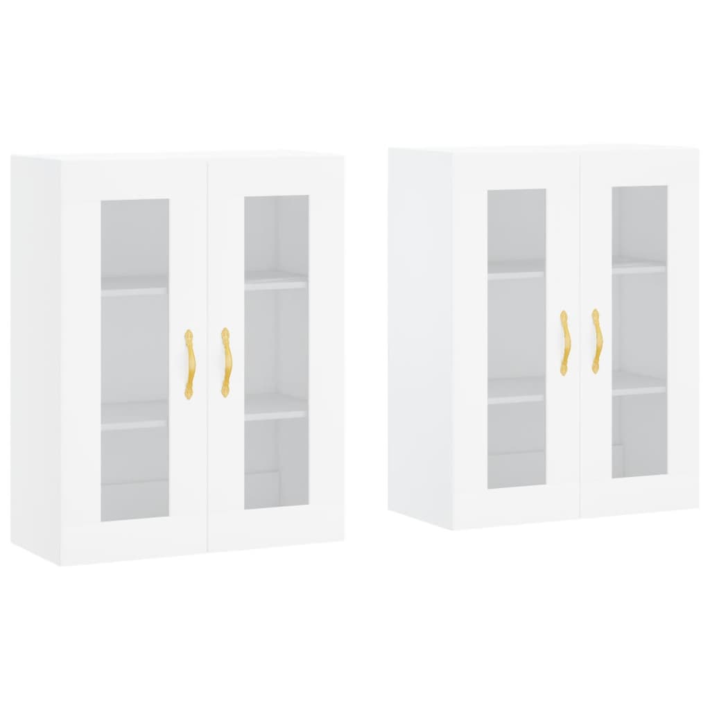 vidaXL Armoires murales 2 pcs blanc bois d'ingénierie