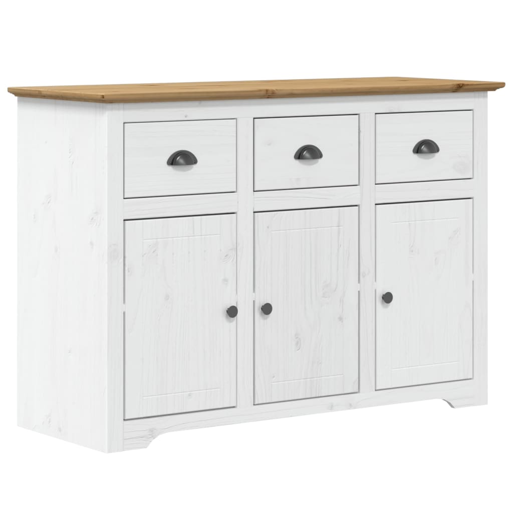 vidaXL Buffet BODO blanc et marron 115,5x44x80 cm bois massif de pin