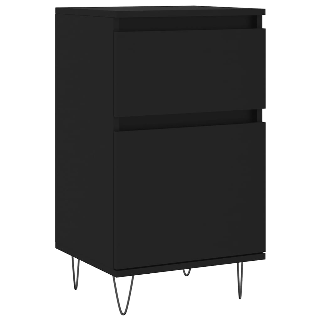 vidaXL Buffets 2 pcs noir 40x35x70 cm bois d’ingénierie