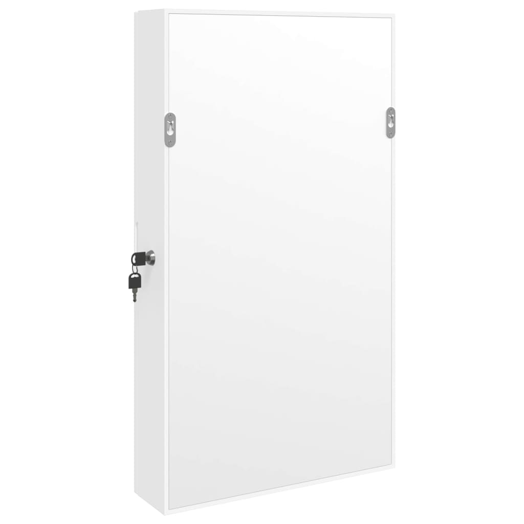 vidaXL Armoire à bijoux avec miroir murale blanc 37,5x10x67 cm