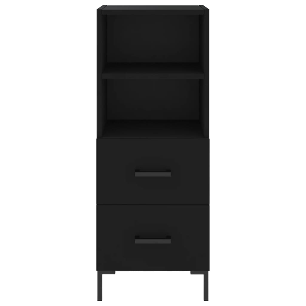 vidaXL Buffet haut Noir 34,5x34x180 cm Bois d'ingénierie