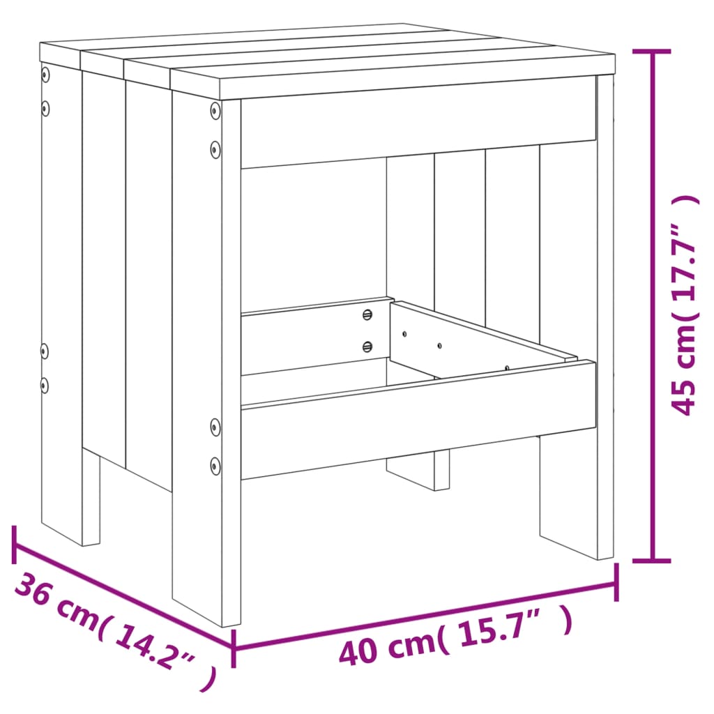 vidaXL Tabourets de jardin lot de 2 40x36x45 cm bois massif de pin