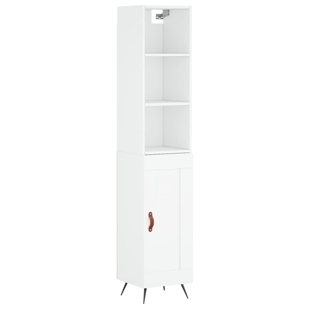 vidaXL Buffet haut Blanc 34,5x34x180 cm Bois d'ingénierie