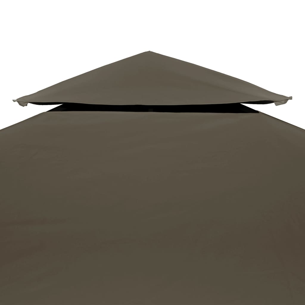 vidaXL Toile supérieure de belvédère 2 niveaux 310 g/m² 3x3 m Taupe