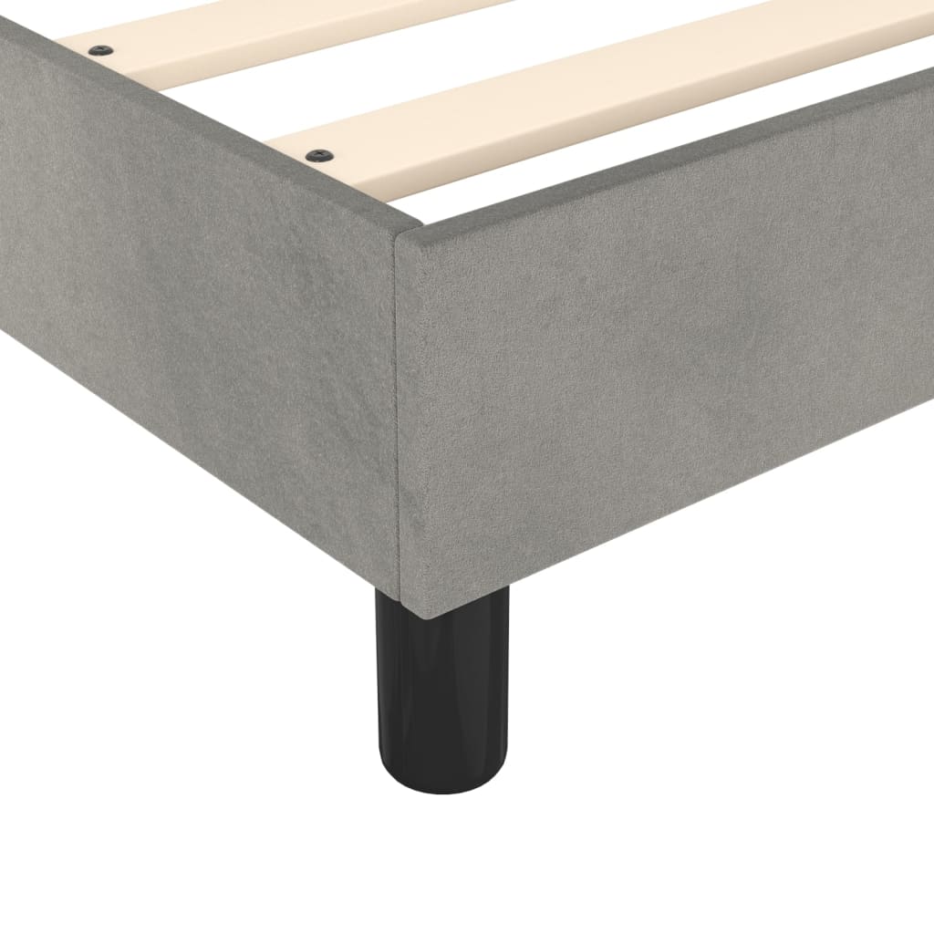 vidaXL Sommier à lattes de lit et matelas Gris clair 200x200cm Velours