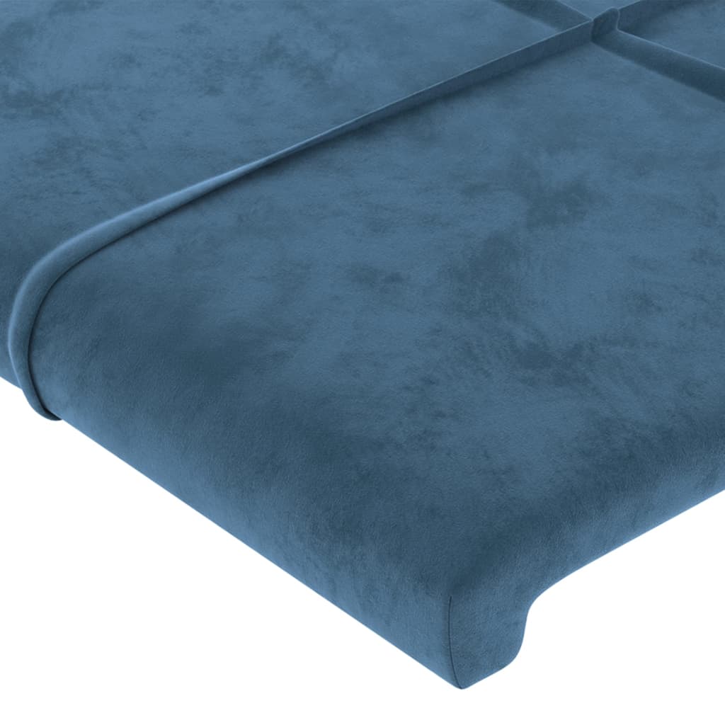 vidaXL Tête de lit à LED Bleu foncé 160x5x118/128 cm Velours