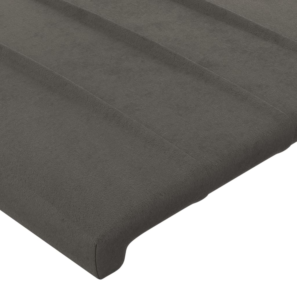 vidaXL Tête de lit à LED Gris foncé 180x5x118/128 cm Velours