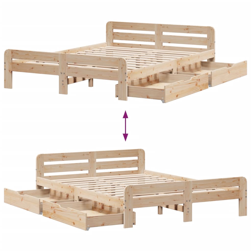 vidaXL Cadre de lit sans matelas 140x190 cm bois de pin massif