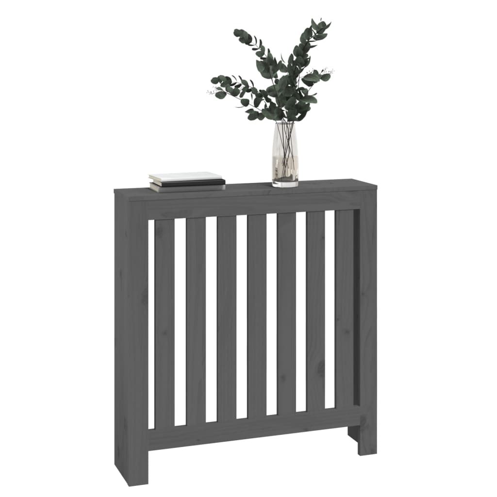 vidaXL Cache-radiateur Gris 79,5x19x84 cm Bois massif de pin