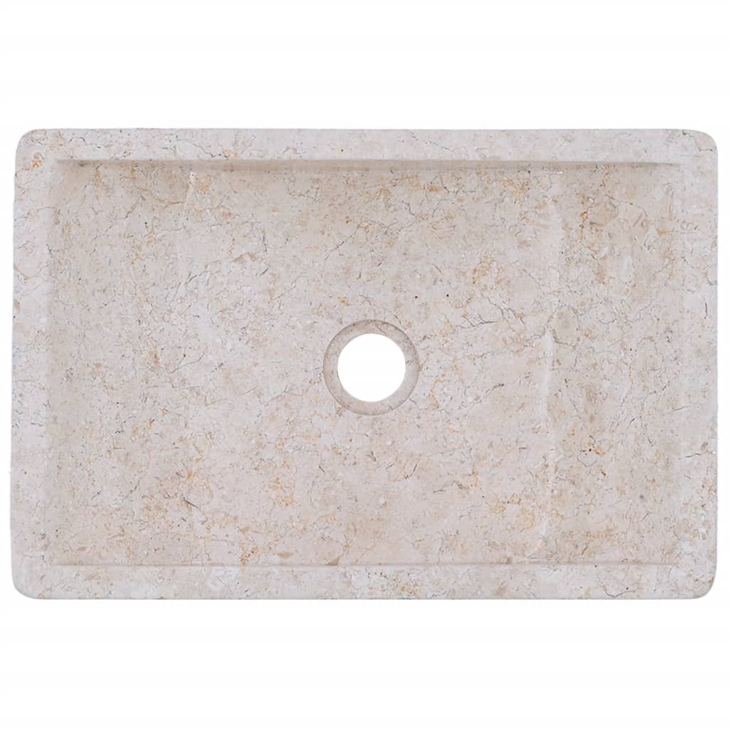 vidaXL Lavabo 45x30x12 cm marbre crème brillant