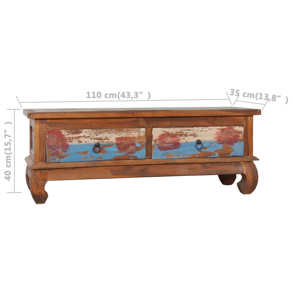 vidaXL Meuble TV 110x35x40 cm Bois de teck recyclé