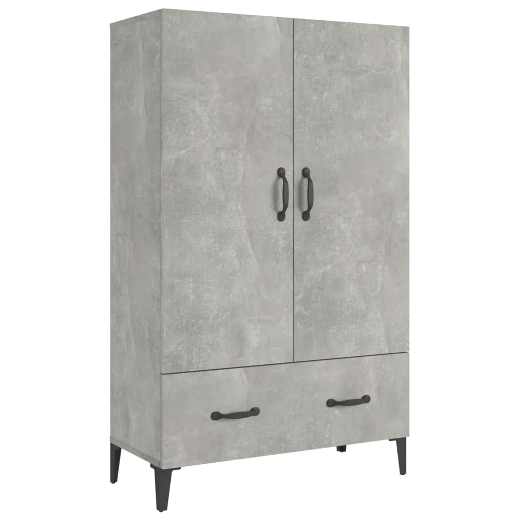 vidaXL Buffet haut Gris béton 70x31x115 cm Bois d'ingénierie