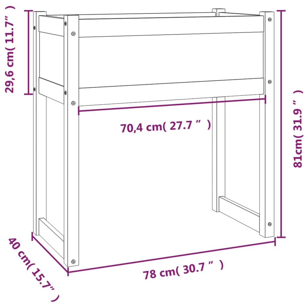 vidaXL Jardinière Marron miel 78x40x81 cm Bois massif de pin