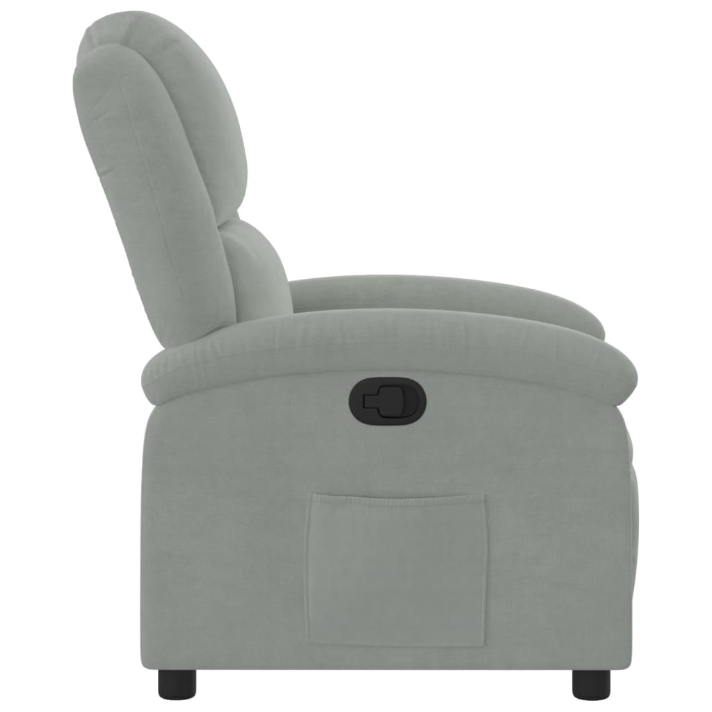 vidaXL Fauteuil inclinable gris clair velours