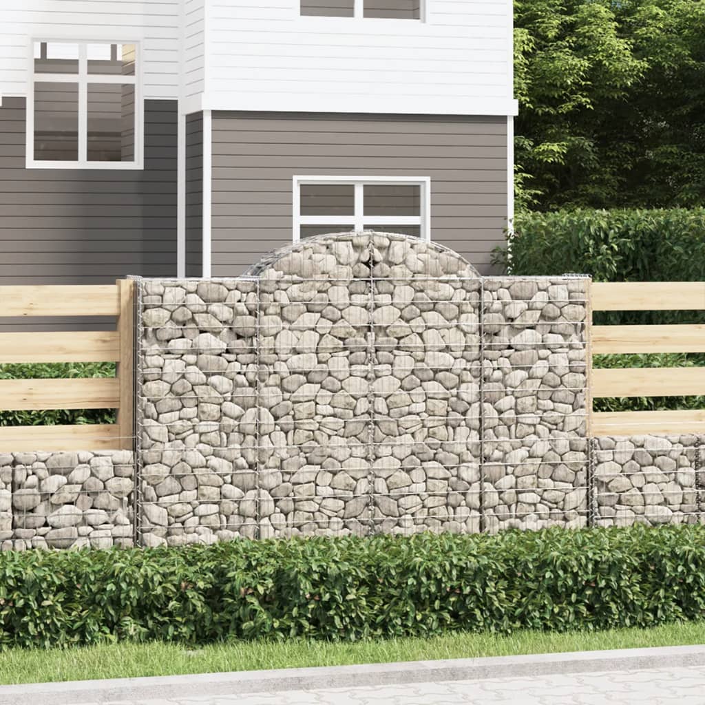 vidaXL Paniers à gabions arqués 11 pcs 200x50x140/160 cm Fer galvanisé